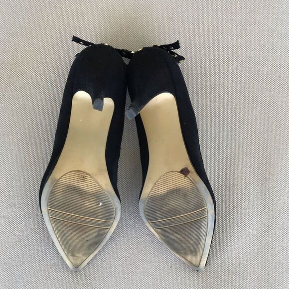 Elle Black and Gold Studded Heels - Picture 4 of 7